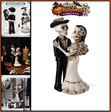 Day of the Dead Skeleton Couple Figurines 5.6 Inch Resin Wedding Decor