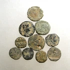 10 ANCIENT AE COINS (SMALLER)___1st Millenium AD___UNIDENTIFIED___Mostly Roman