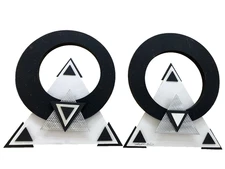 Mid Century Modern Joseph E. Ferris Metal Art Sculpture Wall Hanging Pair