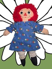 RAGGEDY ANN Doll 1987 PLAYSKOOL Plush Play Doll Toy 12" VINTAGE Hasbro