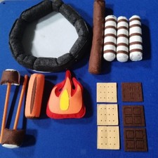 Pretend Play Campfire Camping Toy Playing Set Office Decoration Cartoon for Kids