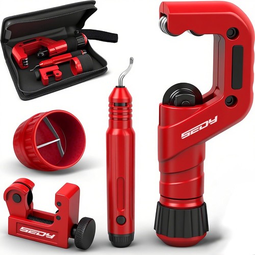Heavy Duty Tube Cutter Set 1/8"-2" Copper Aluminum PVC Pipe Cutter & Deburr Tool