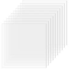 10 PCS Plexiglass Sheets, 12" x 12" x 0.02 Clear PET Sheet Panels, Clear Acrylic