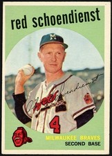 1959 Topps Red Schoendienst #480 (BRAVES) EX