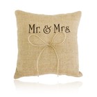 Herr & Frau Sackleinen Jute Bow Twine Rustikale Ehering Kissen