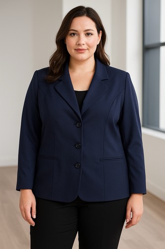 NWT Alfred Dunner Women's Career Navy Polyester Blazer Business Jacket Sz 18W - Picture 1 of 10