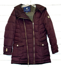 Rocawear Classic Teen Girl Burgundy Double Zipper Hooded Puffer Jacket Small