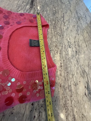 Woman Sweater ,sleeveless, Size Large Pink , By Mendocino Sequins - Picture 6 of 8