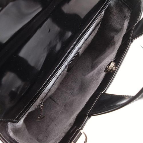 GUCCI 2-Way Handtasche Top Handle Schultertasche Crossbody GG Logo Emaille Schwarz Italy - Bild 11 von 24