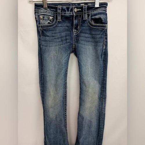 Miss Me Girls Western designer  Blue Straight Leg Denim Jeans sz10-(#1,418) - Picture 1 of 6