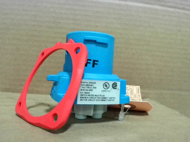 Meltric 63-18043 DSN20 Inlet Plug 20A 480VAC 3P+G-New In Box img