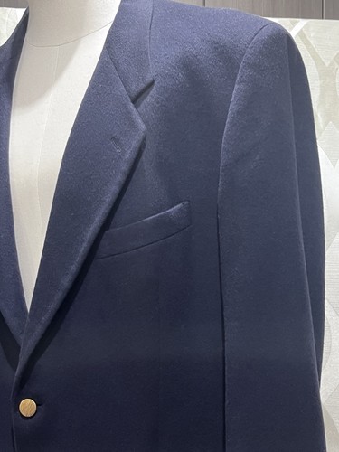 Loro Piana Neiman Marcus 50 R Navy Blue 100% Cashmere 2 Button Ventless Blazer - Picture 4 of 15