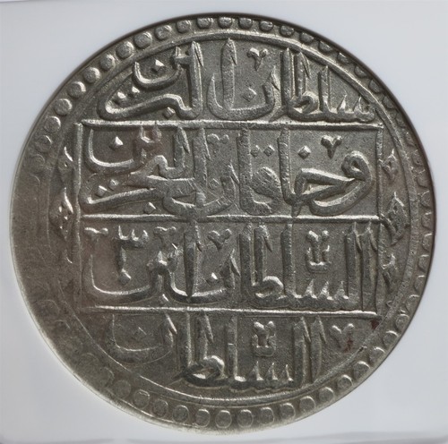 TURKEY Ottoman Yuzluk 1791 Kurus 1203 /3 NGC UNC Details Silver Selim 100 Para - Picture 7 of 8