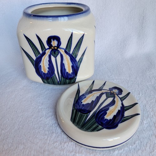 Original Vintage Boleslawiec Unikat handbemalte polnische Keramik Kanister Iris - Bild 5 von 7