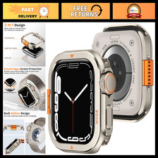 Rugged Metal Case for Apple Watch Series 9/8/7 45mm - Protective Bumper Cover