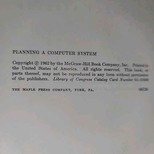 Planning A Computer System by Werner Buchholz HC/DJ 1962 1st Edition Vintage - Imagen 9 de 18
