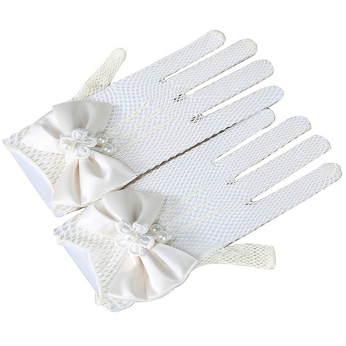 Princess Dress Gloves Ladies Elegant Short Child Flower Girl Wrist