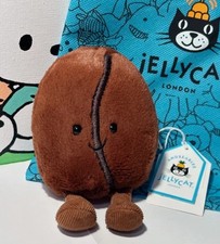 JELLYCAT Amuseable coffee bean soft toy 8x13cm Plush Toy tags+dust bag new