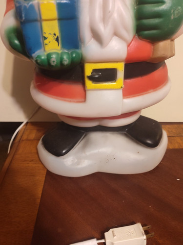 Vintage 18 Zoll groß beleuchtet Weihnachtsmann Blasform Geschenk Teddybär Weihnachten - Bild 4 von 7