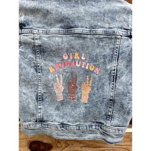 Barbie Girl Revolution Acid Washed Denim Jacket, Sz S - Picture 3 of 5