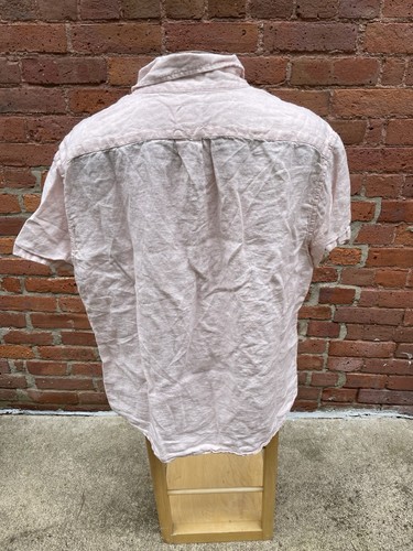 J. Crew Shirt L Baird McNutt Irish Linen S/S Slim Fit Pink Button Up Casual Top - Picture 7 of 7