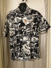 VTG NOS Max Boxxer Three Stooges All Over Print Button-Up Shirt XL USA NWT