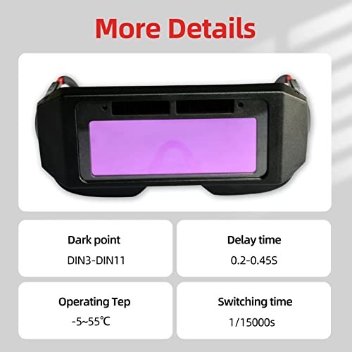 Welding Glasses Auto Darkening Welder Glasses with 2 Sensors for TIG MIG MMA 