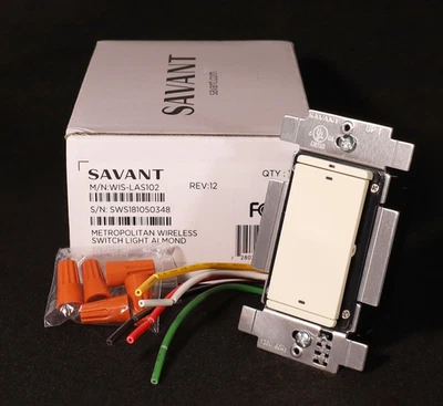 Savant WIS-LAS102 Metropolitan Wireless Switch (Light Almond)