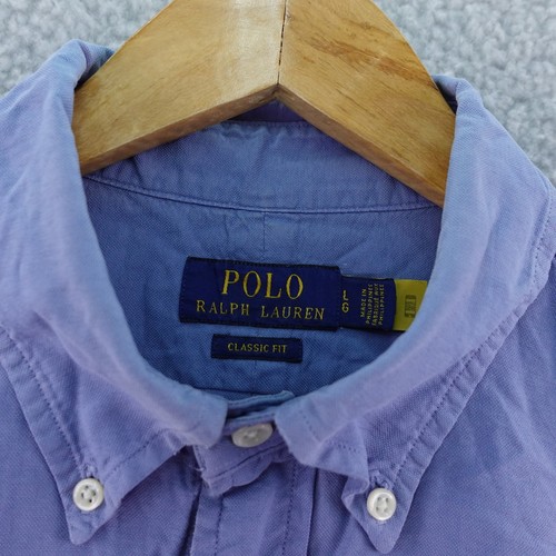 Polo Ralph Lauren Classic Fit Button Down Shirt Mens Size L Blue Long Sleeve - Picture 3 of 7