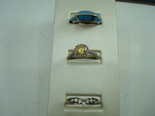 Konvolut 3 Sterling Silber Ringe 925
