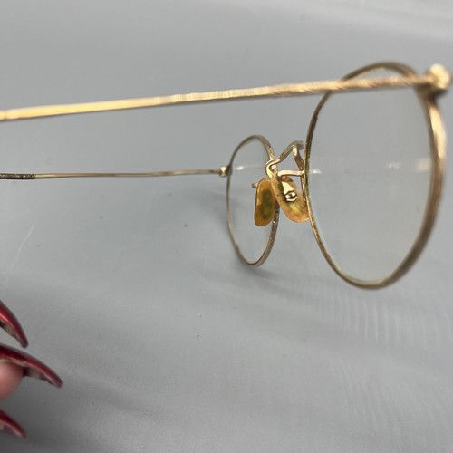 Antique ArtCraft 1/10 12K GF Glasses Optical Eyewear Embossed Wire Rims w Case - Picture 9 of 16