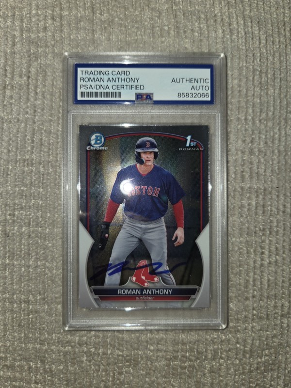Roman Anthony Signed 1st Bowman Chrome Auto Boston Red Sox PSA AUTHENTIC