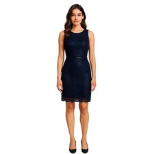 Love Reign Women's Medium Sequin Dress Lace Black Sleeveless Fit and Flare