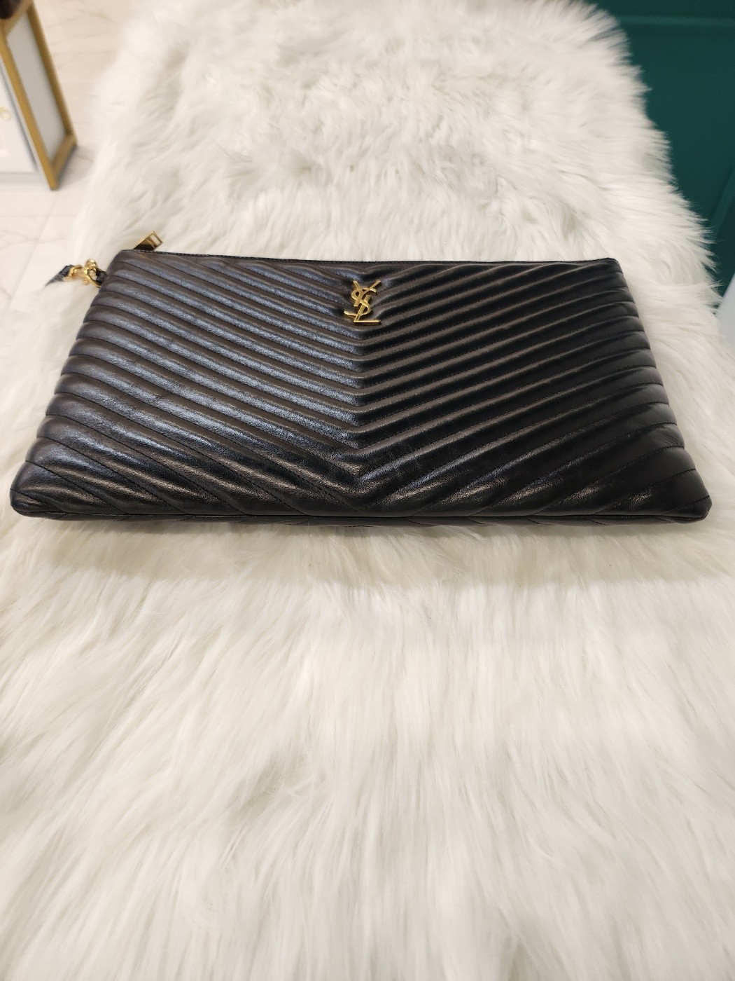 Saint Laurent pochette matelassé nera 440222 76186797