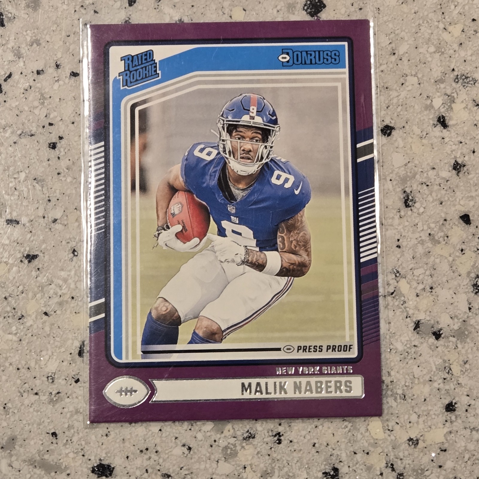 2024 Panini Donruss - Rated Rookie #263 Malik Nabers (RC) Purple Press Proof 