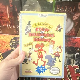 RARE Nintendo NES Rocky Bullwinkle & Friends Video Game Cartridge & Box TESTED