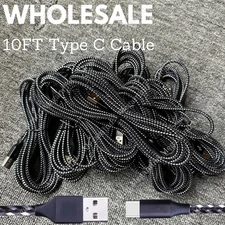 10FT USB-C Type C Cable Fast Charger Long Cord For iPhone 15 16 16e Samsung Lot