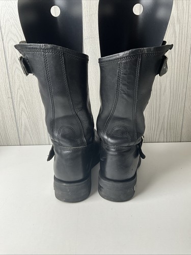 Herren 10,5 Harley Davidson Conductor Schwarz Leder Stiefel Stahlkappe Biker - Bild 12 von 23