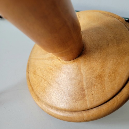 Art Deco Table Lamp Base Vintage Wooden-Bakelite Fittings New Braided Cable 20cm - Picture 8 of 17