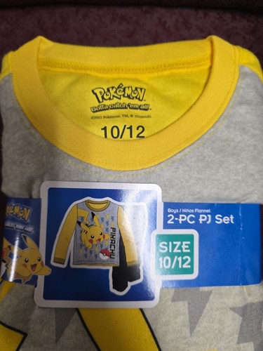 Pokemon (Gotta Catch’em All) Pikachu Jungen 2-teiliges Flanell Pyjama Set Lg 10/12 NEU! - Bild 2 von 3