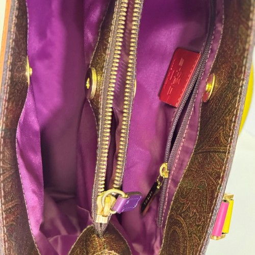 ETRO tote with multi colored handles EUC - Picture 11 of 12
