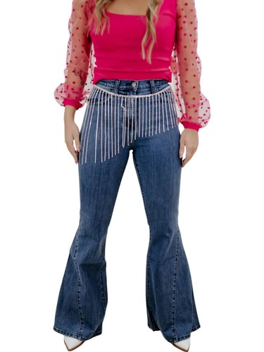 O2 Denim going wild high waisted kick flares pant Blue