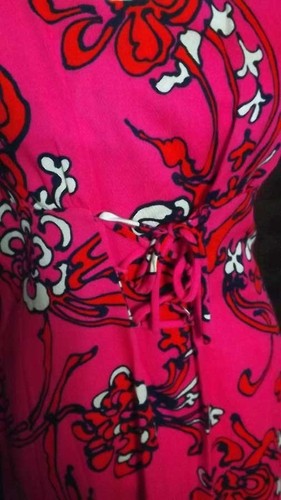 Vintage KIMO'S POLYNESIAN SHOP Hawaii Barkcloth Maxi Dress ~ Size 16 FREE Ship - Picture 2 of 3