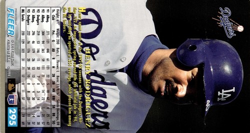 1994 Fleer Extra Bases Henry Rodriguez Los Angeles Dodgers 295 - Picture 2 of 4