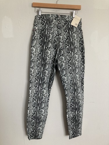NEW Alice & Olivia Snake Print High Rise Skinny Jeans 30 Lyocell Cotton - Picture 11 of 11