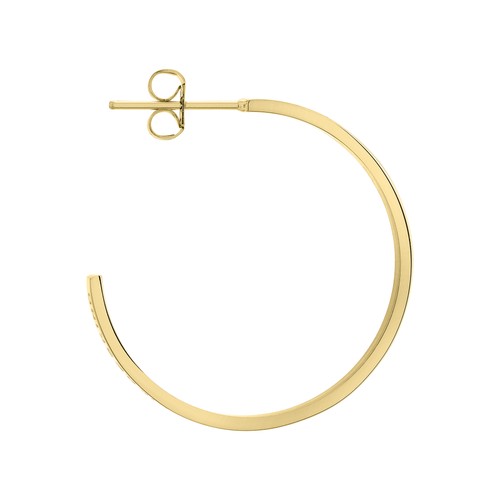 LIEBESKIND BERLIN Creole mit Gravur in Edelstahl IP Gold 3cm LJ-0777-E-30 NEU - Bild 2 von 3