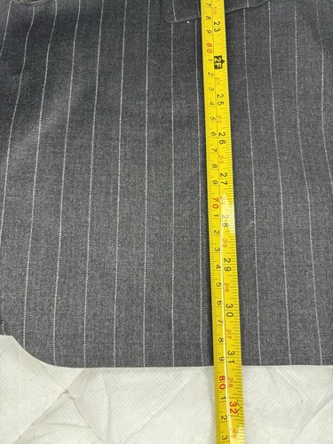 Tuta Burberry London 2 pezzi 40R 32x30 grigio gessato 100% lana Union Made USA - Foto 5 di 11