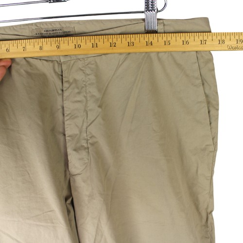 Pantalones chinos AllSaints Spitalfields pierna recta para hombre W34" L29" beige algodón usados en excelente estado - Imagen 9 de 13