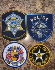 Lot of 4 Louisiana LA Shoulder Patches Vermilion St. Charles Obsolete
