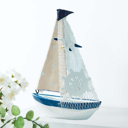 Miniature Sailing Boat Ornament Desk Statuette Craft Mini Sailboat Model Wooden - Picture 1 of 7